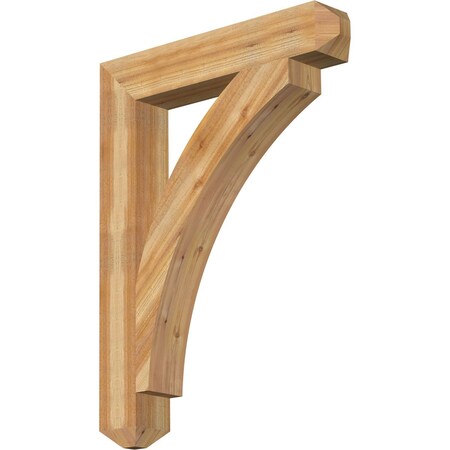 Ekena Millwork Thorton Craftsman Rough Sawn Bracket, Western Red Cedar, 6"W x 36"D x 48"H BKT06X36X48THR04RWR